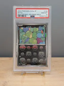 2023 Pokemon SV2a Ditto #132 Master Ball Reverse Holo PSA 10 Japanese - Image 1