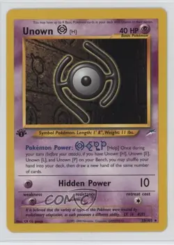 Unown H 1st Ed. Pokemon Neo Destiny #28 2002 - Image 1
