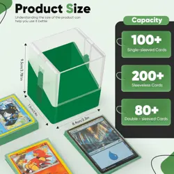 5 Deck Boxes Clear Plastic Trading Card Organiser MTG Commander Yugioh Pokemon - Image 2