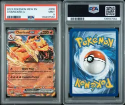 PSA9 Charizard Ex 2023 Pokemon Mew English 151 #006 Graded Trading Card - Image 3