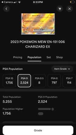 PSA9 Charizard Ex 2023 Pokemon Mew English 151 #006 Graded Trading Card - Image 4