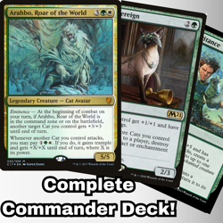 MTG Commander EDH Deck Arahbo, Roar of the World 100 Magic Cards Custom Deck Cat - Image 1