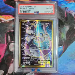 2016 POKEMON XY EVOLUTIONS #103 FULL ART/MEWTWO EX PSA 8 - Image 1