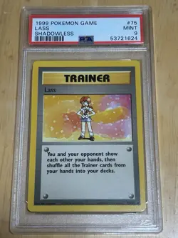 1999 POKEMON BASE SET SHADOWLESS #75 LASS PSA 9 - Image 1