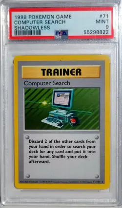 1999 POKEMON GAME SHADOWLESS #71 COMPUTER SEARCH PSA 9 - Image 1