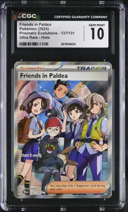 Friends in Paldea Pokemon 2025 English Prismatic Evolutions CGC 10 - Image 1