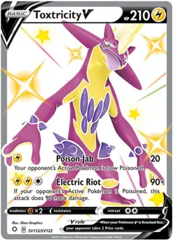 LP Pokemon Toxtricity V - SV112/SV122 - Shiny Holo Rare Lightly Played Shining F - Image 1