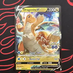 Dragonite V SWSH236 Black Star Promo Pokemon Go Stamp LP 2 - Image 1