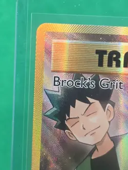 Pokemon Brock's Grit Full Art Ultra Rare Holo Evolutions 107/108 Trainer Card - Image 2