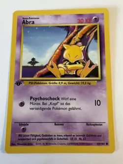 Abra 43/102 1st Edition Base Set German Pokemon Card TCG - Image 1