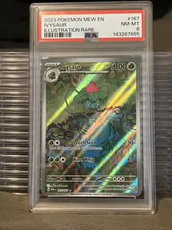 Pokemon TCG Ivysaur Scarlet Violet-151 Holo Card 167/165 IR English PSA 8 - Image 1
