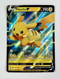 Pikachu V SWSH063 Sword & Shield Black Star Promo Pokemon Card * Near Mint - Image 1