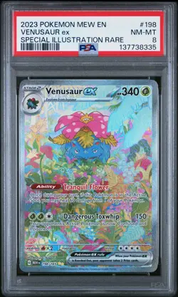 2023 Pokemon Mew EN-151 Venusaur EX Special Illustration Rare PSA 8 #198 - Image 1