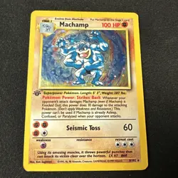 Pokemon TCG Machamp Base Set 8/102 Holo 1st Edition Card WOTC Vintage MP - Image 1