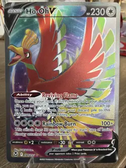 Ho-Oh V 187/195 Pokemon TCG SWSH12: Silver Tempest Full Art Ultra Rare NM - Image 1