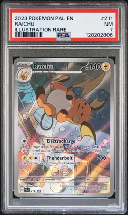 2023 POKEMON PAL EN-PALDEA EVOLVED ILLUSTRATION RARE #211 RAICHU PSA 7 - Image 1