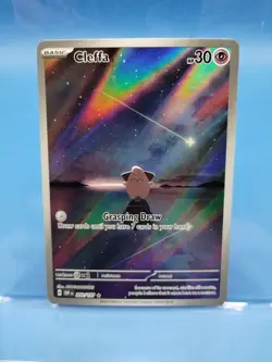 Pokemon TCG Cleffa Full Art Holo Card Obsidian Flames Illustration Rare 202/197 - Image 1