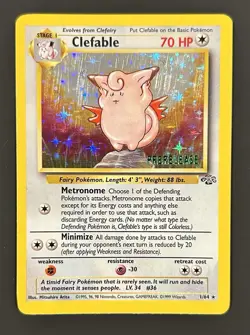 Clefable Prerelease Stamped 1/64 WOTC Promo Holo Pokemon - Image 1