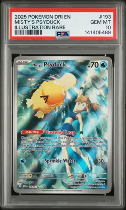 2025 POKEMON DRI EN-DESTINED RIVALS ILLUSTRATION RARE MISTY'S PSYDUCK PSA 10 - Image 1