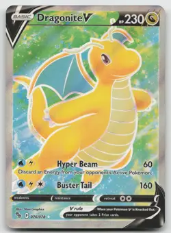 Dragonite V (Full Art) Ultra Rare Holofoil Pokemon GO 076/078 NM - Image 1