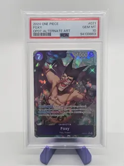 One Piece TCG Foxy OP07-071 RARE Alternate Art 2024 PSA 10 - Image 1