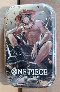 One Piece Tin Pack Set Vol. 2 Factory Sealed - Portgas D. Ace Tin - Image 1
