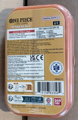 One Piece Tin Pack Set Vol. 2 Factory Sealed - Portgas D. Ace Tin - Image 2