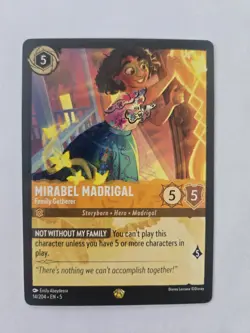 Disney Lorcana Mirabel Madrigal Family Gatherer Legendary Amber 14/204 - Image 1