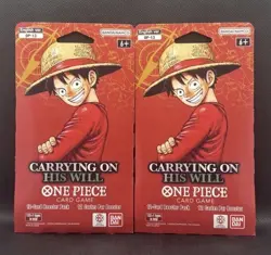 One Piece Card Game Carrying On His Will Sleeved Booster Pack Lot of 2 OP 13 - Image 1