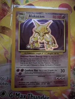 Pokemon TCG Alakazam Base Set Holo Card 1/102 Unlimited Rare - Image 1