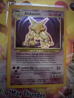 Pokemon TCG Alakazam Base Set Holo Card 1/102 Unlimited Rare - Image 2