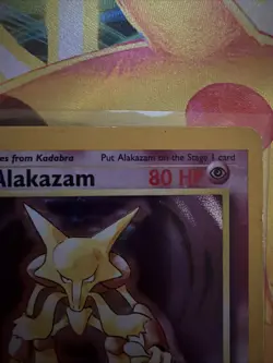 Pokemon TCG Alakazam Base Set Holo Card 1/102 Unlimited Rare - Image 4