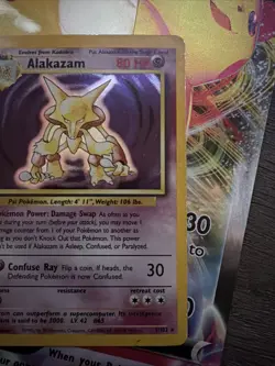 Pokemon TCG Alakazam Base Set Holo Card 1/102 Unlimited Rare - Image 5