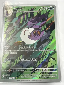 Pokemon TCG Arbok Illustration Rare Holo 176/162 Temporal Forces Card - Image 1