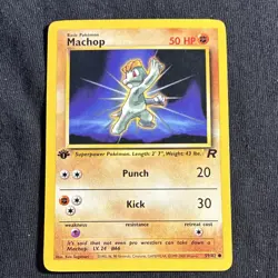 Machop 59/82 Team Rocket 1st Edition 1999-2000 Pokemon TCG Card English - Image 1
