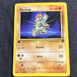 Machop 59/82 Team Rocket 1st Edition 1999-2000 Pokemon TCG Card English - Image 3