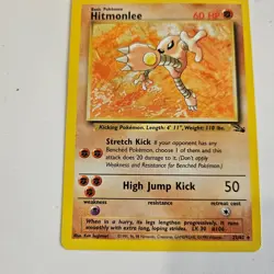 Pokemon Card Hitmonlee 22/62 Fossil Set Non Holo Rare WOTC Light Play - Image 1