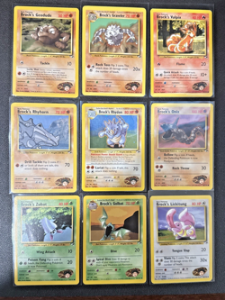 Brock’s Gym Heroes Vintage 1999-2000 Pokemon 9-Card Lot- Holo Rhydon & More - LP - Image 1