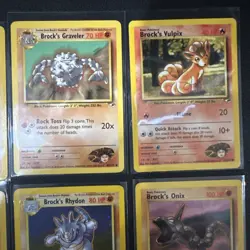 Brock’s Gym Heroes Vintage 1999-2000 Pokemon 9-Card Lot- Holo Rhydon & More - LP - Image 5