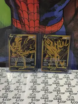 Zacian V SWSH076 + Zamazenta V SWSH077 2 Card Ultra Rare Pokemon Set - NM - Image 1