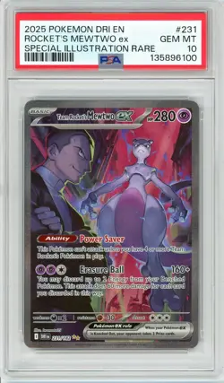 Pokemon Team Rocket's Mewtwo EX #231 Destined Rivals PSA 10 Gem Mint - Image 1