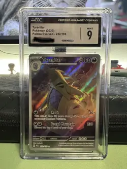 Tyranitar 222/193 Illustration Rare Holo Paldea Evolved Pokemon CGC 9 - Image 1