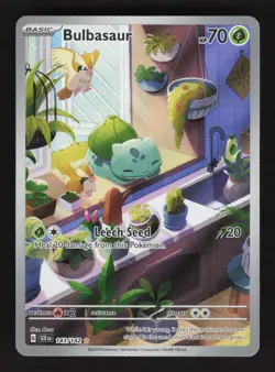 Bulbasaur 143/142 Pokemon Stellar Crown Holo Full Art Card - Image 1