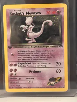 🔥Rocket’s Mewtwo 14/132 Holo Rare 1st Edition Gym Challenge Vintage Pokemon🔥 - Image 1