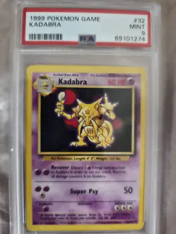 1999 Pokemon Base Set Unlimited #32 Kadabra PSA 9 - Image 1