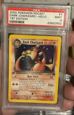 2000 Pokemon Team Rocket Dark Charizard Holo 1st Edition #4 PSA 9 Corner Swirl - Image 5