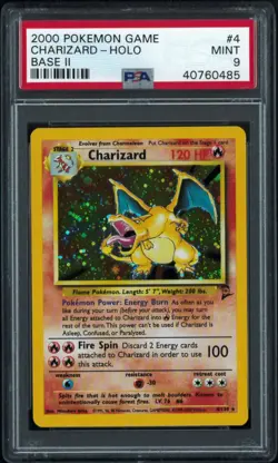 🔥 PSA 9 MINT – Charizard Holo #4 Base Set II | 2000 Pokemon 🔥 - Image 1