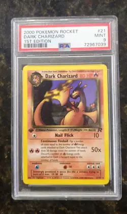 Pokemon TCG Dark Charizard Team Rocket 1st Edition PSA 9 Rare 21/82 Non-Holo - Image 1