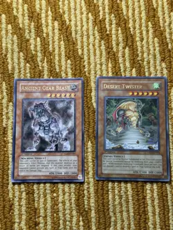 Konami Yu-Gi-Oh! Ancient Gear Beast TLM-EN007 & Desert Twister TAEV-EN034 1st E… - Image 1