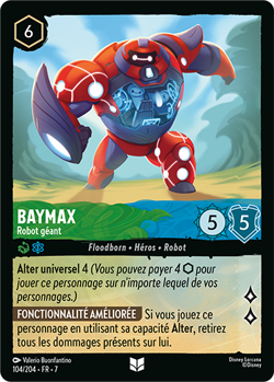 Carte Disney Lorcana Chapitre 7 Baymax - Robot geant 104/204 Peu Commune FR - Image 1